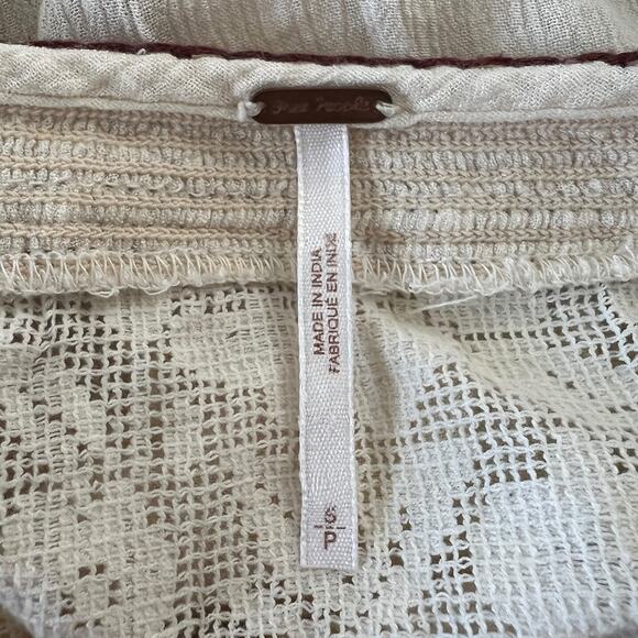Free People FP Womens Boho Floral Embroidered Top Long Sleeve S Small - Picture 7 of 8
